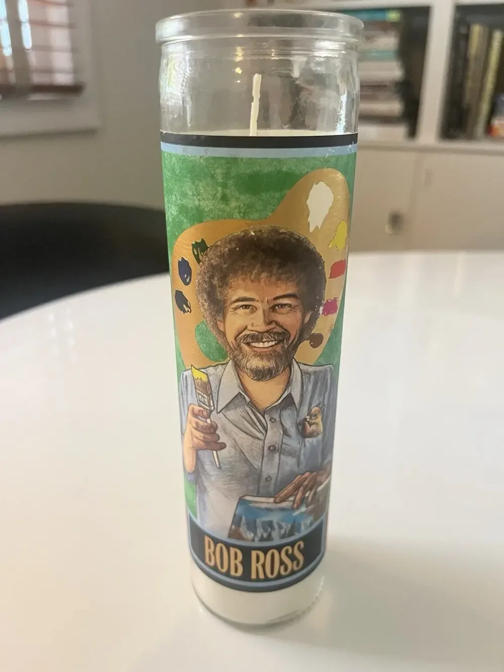 Bob Ross Secular Saint Candle Patron Saint Of Happy Accidents